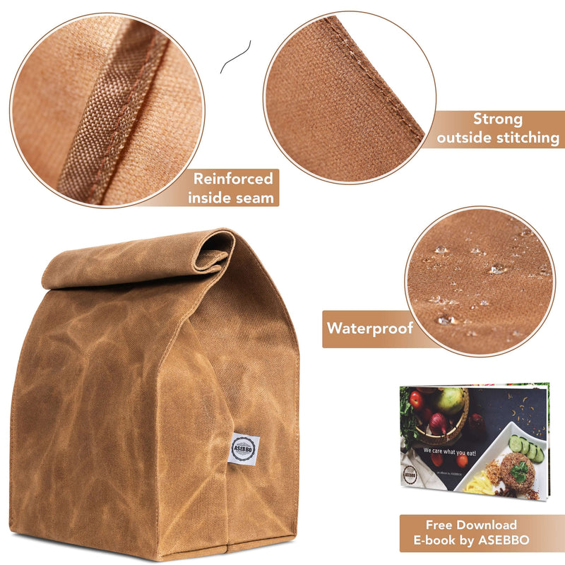 Features of Asebbo Reusable Lunch Box, Large Plastic-Free Washable Lunch Sack for Men, Women & Kids