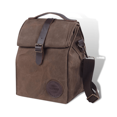 Asebbo Insulated Waxed Canvas Lunch Bag with Adjustable Strap main image - brown